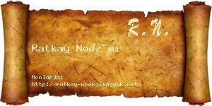 Ratkay Noémi névjegykártya
